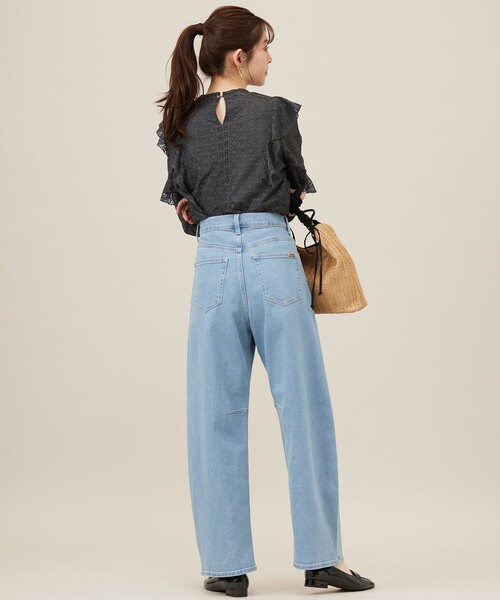 ANY SIS（エニィスィス）の「【美Denimシリーズ】セミカーブワイド デニム（デニムパンツ・レディース・ダルブルー系/ホワイト系/スカイブルー系・3/2/1）」の14枚目の写真