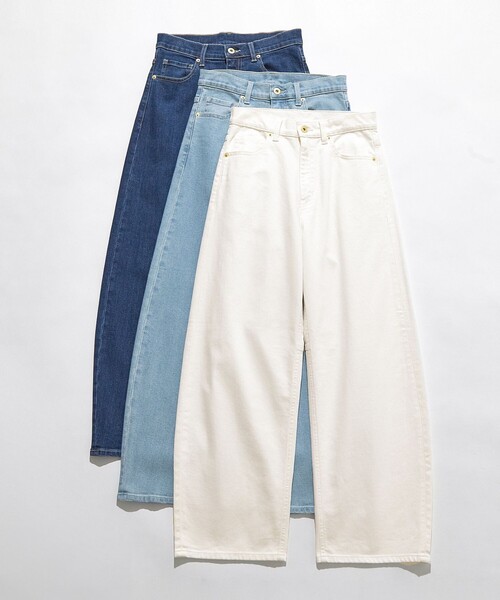 ANY SIS（エニィスィス）の「【美Denimシリーズ】セミカーブワイド デニム（デニムパンツ・レディース・ダルブルー系/ホワイト系/スカイブルー系・3/2/1）」の6枚目の写真