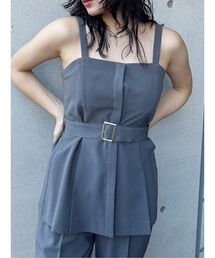 【セットアップ対応】フライフロントペプラムビスチェ