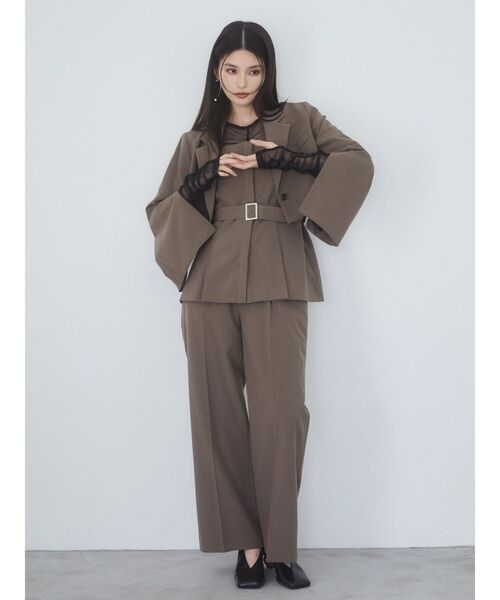 MURUA（ムルーア）の「【セットアップ対応】フライフロントペプラムビスチェ（ベスト・レディース・モカ/ライトグレー/ピンク/グレー/ブラック・FREE）」の15枚目の写真