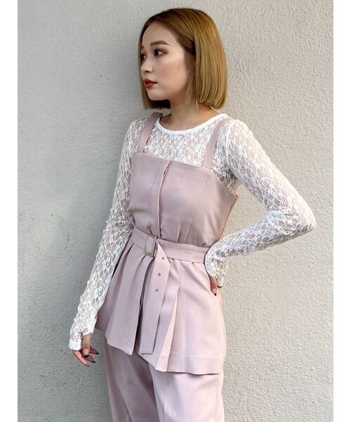 MURUA（ムルーア）の「【セットアップ対応】フライフロントペプラムビスチェ（ベスト・レディース・モカ/ライトグレー/ピンク/グレー/ブラック・FREE）」の8枚目の写真