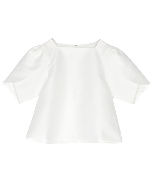 UR'S(ユアーズ)の「スクエアネックチューリップスリーブトップス(Tシャツ/カットソー・レディース・グリーン/ブラック/ネイビー/ホワイト・L/M/S)」の9枚目の写真
