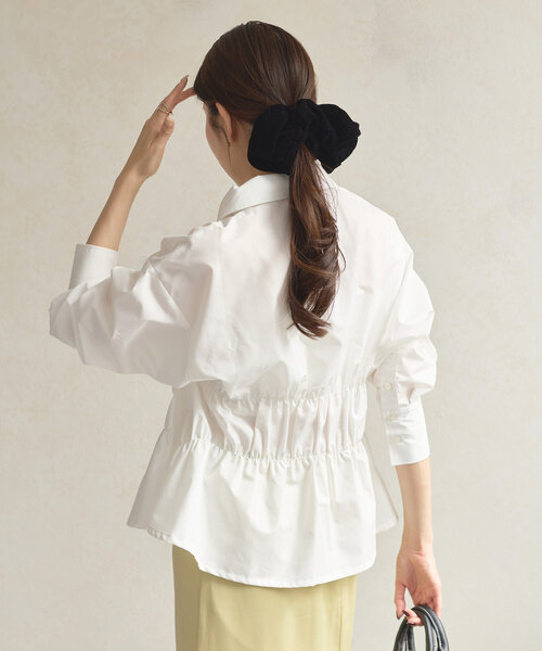 Thevon(ゼボン)の「ビスチェシャーリングシャツ(シャツ/ブラウス・レディース・サックスブルー/オフホワイト/グレー/レモンイエロー/ブラック・FREE)」の7枚目の写真