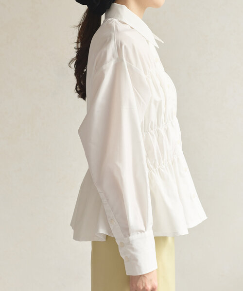 Thevon(ゼボン)の「ビスチェシャーリングシャツ(シャツ/ブラウス・レディース・サックスブルー/オフホワイト/グレー/レモンイエロー/ブラック・FREE)」の15枚目の写真