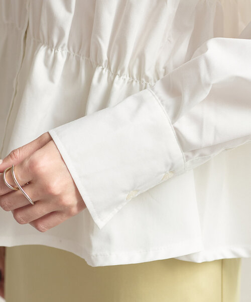 Thevon(ゼボン)の「ビスチェシャーリングシャツ(シャツ/ブラウス・レディース・サックスブルー/オフホワイト/グレー/レモンイエロー/ブラック・FREE)」の20枚目の写真