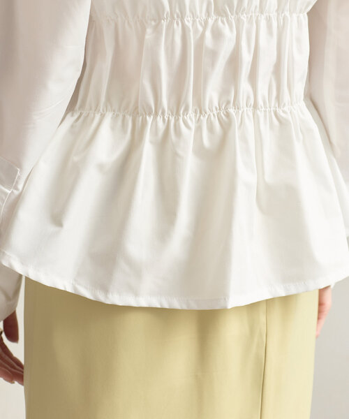 Thevon(ゼボン)の「ビスチェシャーリングシャツ(シャツ/ブラウス・レディース・サックスブルー/オフホワイト/グレー/レモンイエロー/ブラック・FREE)」の21枚目の写真