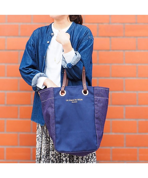 LES TOILES DU SOLEIL(レトワールデュソレイユ)の「rectangle tote grand(レクタングルトート グラン)(トートバッグ・レディース・グリーン系/ネイビー系/ブラック・フリー)」の3枚目の写真