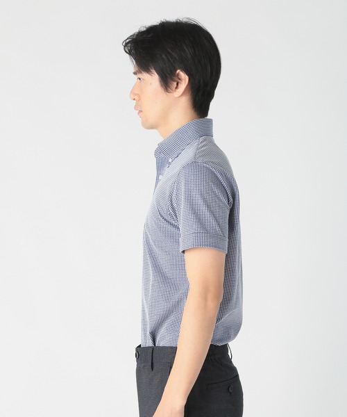 CROWDED CLOSET（クラウデッドクローゼット）の「千鳥柄ジャカードニットジャージポロ（ポロシャツ・メンズ・ブルー系その他/ネイビー/ブルー・02/03/04）」の4枚目の写真
