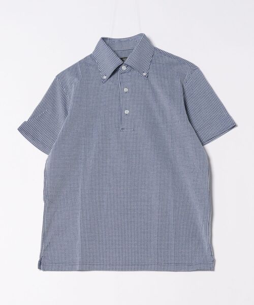 CROWDED CLOSET（クラウデッドクローゼット）の「千鳥柄ジャカードニットジャージポロ（ポロシャツ・メンズ・ブルー系その他/ネイビー/ブルー・02/03/04）」の9枚目の写真