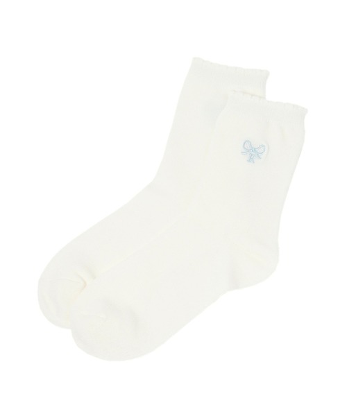 repipi armario（レピピ アルマリオ）の「Rリボンポイントソックス（ソックス/靴下・キッズ・ホワイト/ピンク/ブラック/グレー/ブルー・FREE）」の3枚目の写真