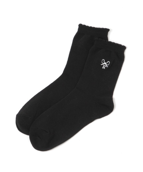 repipi armario（レピピ アルマリオ）の「Rリボンポイントソックス（ソックス/靴下・キッズ・ホワイト/ピンク/ブラック/グレー/ブルー・FREE）」の4枚目の写真