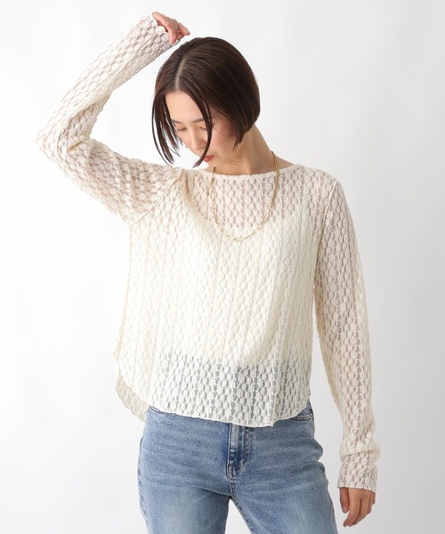 LEPSIM（レプシィム）の「2WAYレースプルオーバー　292558（Tシャツ/カットソー・レディース・ブラック/アイボリー・FREE）」の12枚目の写真