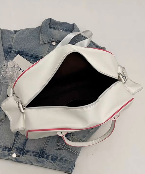 FUNALIVE(ファンアライブ)の「ABETTOR 大人トラベル「NOCO」ロゴスポーティー大容量ボストンボーリングバッグ(ボストンバッグ・メンズ・ブラック/ホワイト・FREE)」の9枚目の写真