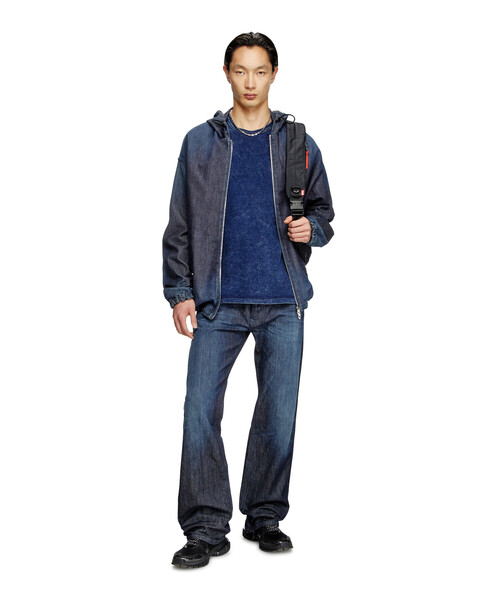 DIESEL T-ADJIND Denim-look jersey Tシャツ Men's Denim-look jersey T-shirt | Blue | Diesel