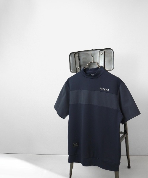 archivio(アルチビオ)の「<MENS>異素材切替ハイネックプルオーバー(Tシャツ/カットソー・メンズ・ブルー/ネイビー/グリーン・LL/L/M)」の3枚目の写真