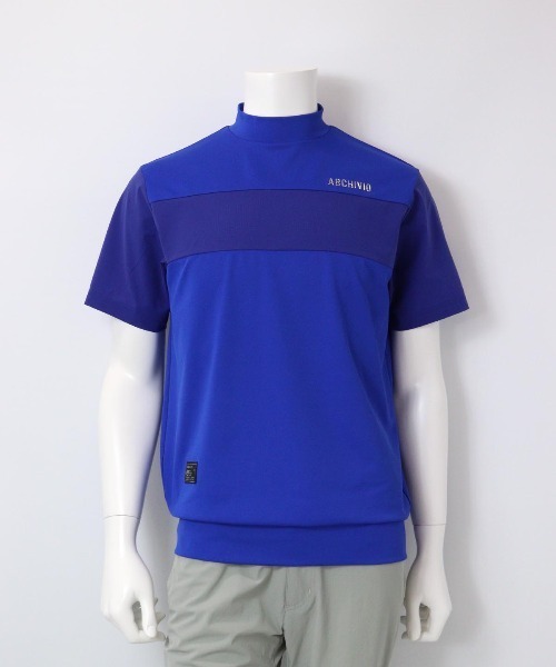 archivio(アルチビオ)の「<MENS>異素材切替ハイネックプルオーバー(Tシャツ/カットソー・メンズ・ブルー/ネイビー/グリーン・LL/L/M)」の1枚目の写真