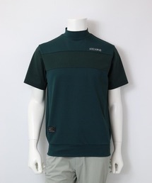 <MENS>異素材切替ハイネックプルオーバー
