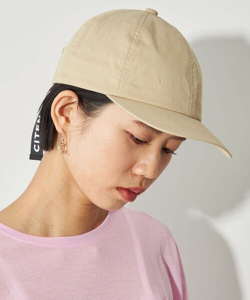 pois サテンキャップ　ベージュ セール】＜CITEN＞エッセンシャルロゴテープキャップ（キャップ
