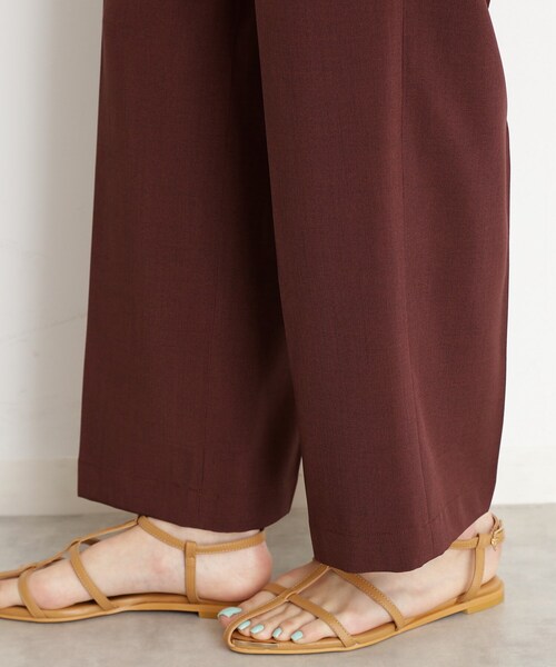 THE SHOP TK （ザ ショップ ティーケー ）の「【XS-XLサイズ】麻調ワイドパンツ/洗濯機OK/from the VOICE（その他パンツ・レディース・ベージュ/ダークブラウン/ブラック/アイボリー・11/12/13/14/10）」の10枚目の写真