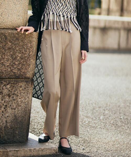 THE SHOP TK （ザ ショップ ティーケー ）の「【XS-XLサイズ】麻調ワイドパンツ/洗濯機OK/from the VOICE（その他パンツ・レディース・ベージュ/ダークブラウン/ブラック/アイボリー・11/12/13/14/10）」の4枚目の写真