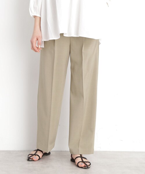 THE SHOP TK （ザ ショップ ティーケー ）の「【XS-XLサイズ】麻調ワイドパンツ/洗濯機OK/from the VOICE（その他パンツ・レディース・ベージュ/ダークブラウン/ブラック/アイボリー・11/12/13/14/10）」の5枚目の写真