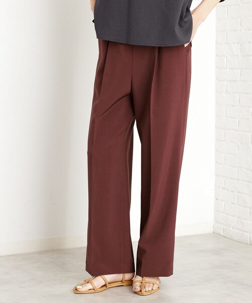 THE SHOP TK （ザ ショップ ティーケー ）の「【XS-XLサイズ】麻調ワイドパンツ/洗濯機OK/from the VOICE（その他パンツ・レディース・ベージュ/ダークブラウン/ブラック/アイボリー・11/12/13/14/10）」の9枚目の写真