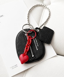 NOLITA LABORATORY（ノリータラボラトリー）の「【 NOLITA / ノリータ 】ハート チャーム ブラック フェイクレザー バックル キーチェーン キーホルダー アクセサリー バッグチャーム シボ加工 / ミニポーチ（チャーム）」