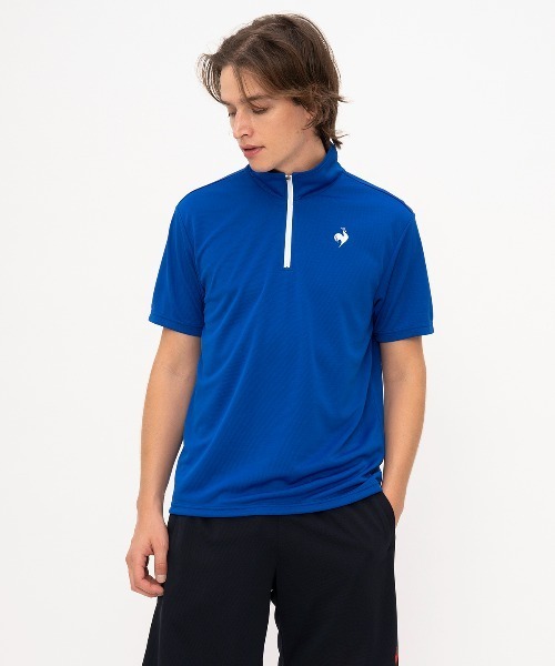 le coq sportif(ルコックスポルティフ)の「【ルコックスポルティフ】吸汗速乾/UVカットエコペット素材ハーフジップモックシャツ(Tシャツ/カットソー・メンズ・ホワイト/グレー/ブラック/ネイビー/ブルー・L/XL/M)」の5枚目の写真