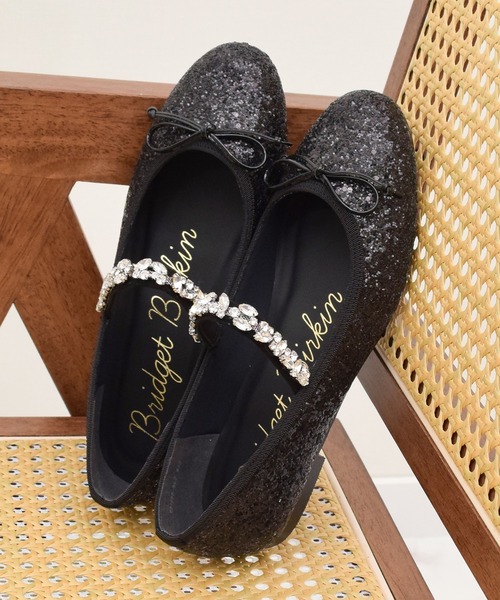 Bridget Birkin（ブリジットバーキン）の「【Bridget Birkin】ビジューストラップバレエシューズ(551530)（バレエシューズ・レディース・シルバー系その他/ブラック系その他/ブラック・24.5/23.5/24/23）」の3枚目の写真