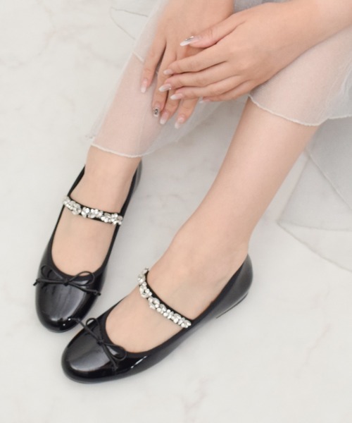 Bridget Birkin（ブリジットバーキン）の「【Bridget Birkin】ビジューストラップバレエシューズ(551530)（バレエシューズ・レディース・シルバー系その他/ブラック系その他/ブラック・24.5/23.5/24/23）」の10枚目の写真