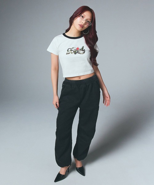 X-girl(エックスガール)の「WAIST RIB EASY PANTS(その他パンツ・レディース・ブラック/カモフラージュ/ベージュ・S/M)」の19枚目の写真