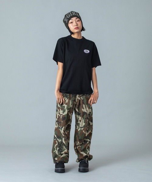 X-girl(エックスガール)の「WAIST RIB EASY PANTS(その他パンツ・レディース・ブラック/カモフラージュ/ベージュ・S/M)」の9枚目の写真