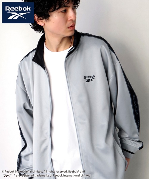 Reebok(リーボック)の「【Reebok/リーボック】サイドジャガードテープ リブライン トラックジャケット(ジャージ・メンズ・サックスブルー/ネイビー/ブラック/チャコール・L/M/LL)」の4枚目の写真