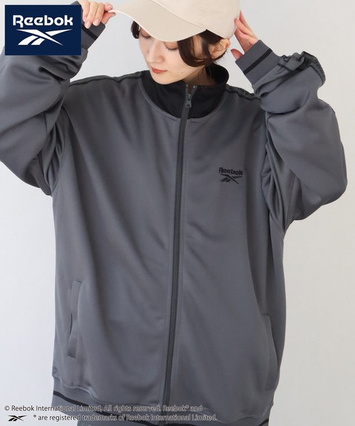 Reebok(リーボック)の「【Reebok/リーボック】サイドジャガードテープ リブライン トラックジャケット(ジャージ・メンズ・サックスブルー/ネイビー/ブラック/チャコール・L/M/LL)」の3枚目の写真