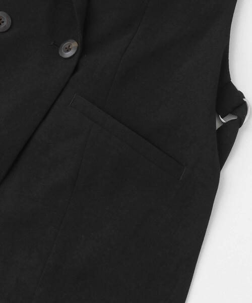 SENSE OF PLACE by URBAN RESEARCH（センスオブプレイスバイアーバンリサーチ）の「『UR TECH DRYLUXE』リネンライクサイドベルトジレ（ベスト・レディース・ブラック/ライトベージュ/ネイビー/チャコールグレー・ONE）」の9枚目の写真