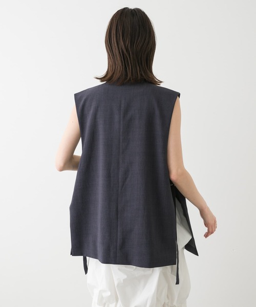 【絶品】 セール】『UR TECH DRYLUXE』リネンライクサイドベルトジレ トップス