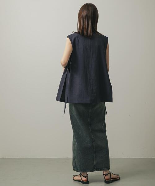 セール】『UR TECH DRYLUXE』リネンライクサイドベルトジレ（ベスト