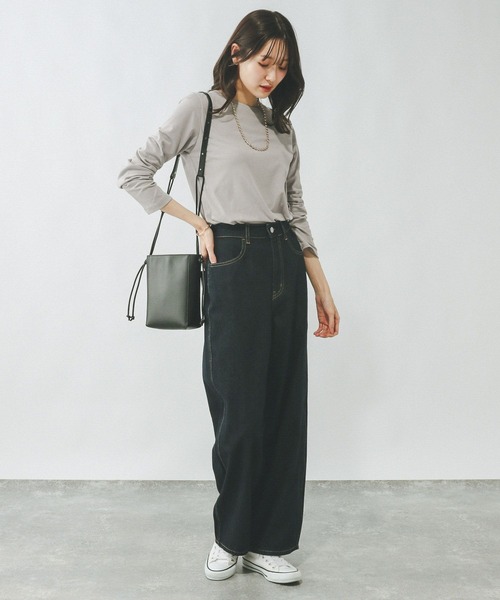 GLOBAL WORK（グローバルワーク）の「Fffit エフィット/やわらかストレッチT長袖/291137（Tシャツ/カットソー・レディース・グレー/オフホワイト/ブルー系その他6/ブラック/杢グレー/モカ・LARGE/X-SMALL/SMALL/MEDIUM/X-LARGE）」の16枚目の写真