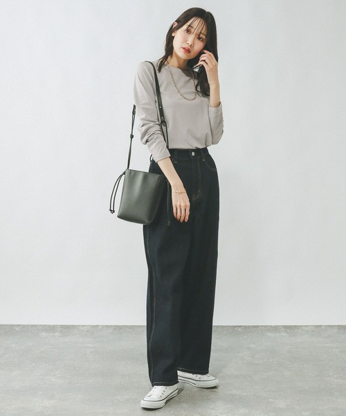 GLOBAL WORK（グローバルワーク）の「Fffit エフィット/やわらかストレッチT長袖/291137（Tシャツ/カットソー・レディース・グレー/オフホワイト/ブルー系その他6/ブラック/杢グレー/モカ・LARGE/X-SMALL/SMALL/MEDIUM/X-LARGE）」の17枚目の写真