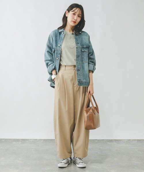 GLOBAL WORK（グローバルワーク）の「Fffit エフィット/やわらかストレッチT長袖/291137（Tシャツ/カットソー・レディース・グレー/オフホワイト/ブルー系その他6/ブラック/杢グレー/モカ・LARGE/X-SMALL/SMALL/MEDIUM/X-LARGE）」の21枚目の写真