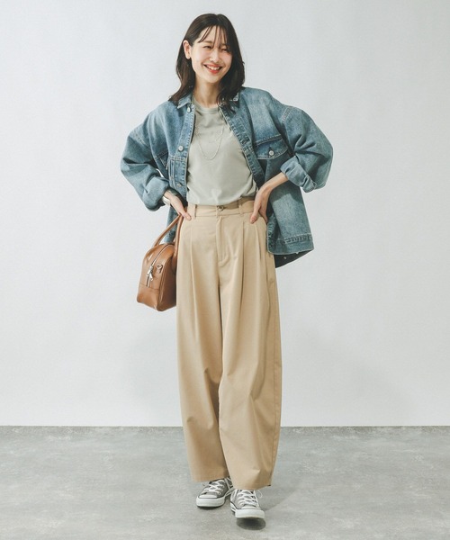 GLOBAL WORK（グローバルワーク）の「Fffit エフィット/やわらかストレッチT長袖/291137（Tシャツ/カットソー・レディース・グレー/オフホワイト/ブルー系その他6/ブラック/杢グレー/モカ・LARGE/X-SMALL/SMALL/MEDIUM/X-LARGE）」の22枚目の写真