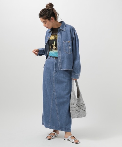 Lee（リー）の「【Lee(リー)】別注マキシスカート（スカート・レディース・インディゴブルー/サックスブルー・FREE）」の8枚目の写真