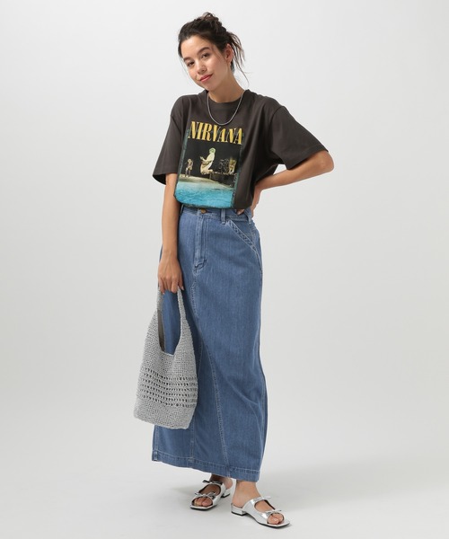 Lee（リー）の「【Lee(リー)】別注マキシスカート（スカート・レディース・インディゴブルー/サックスブルー・FREE）」の9枚目の写真