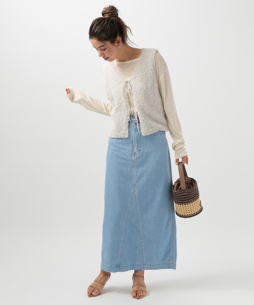 Lee（リー）の「【Lee(リー)】別注マキシスカート（スカート・レディース・インディゴブルー/サックスブルー・FREE）」の3枚目の写真