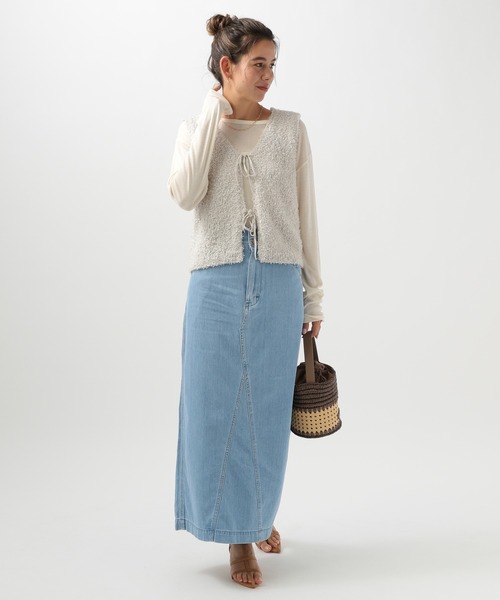 Lee（リー）の「【Lee(リー)】別注マキシスカート（スカート・レディース・インディゴブルー/サックスブルー・FREE）」の4枚目の写真