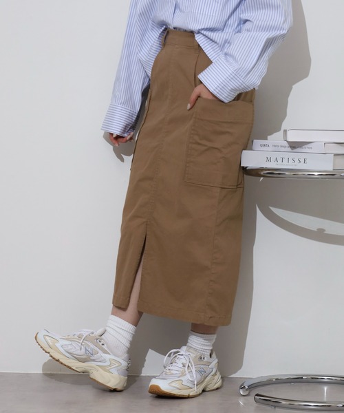 atONE(アットワン)の「ストレッチタイトスカート(スカート・レディース・ブラック/カーキ/ベージュ・M/L/LL/3L/4L)」の2枚目の写真