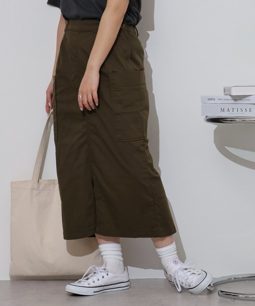 atONE(アットワン)の「ストレッチタイトスカート(スカート・レディース・ブラック/カーキ/ベージュ・M/L/LL/3L/4L)」の3枚目の写真