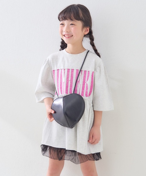 CIAOPANIC TYPY（チャオパニックティピー）の「【KIDS】ハート型BAG（ボディバッグ/ウエストポーチ・キッズ・ブラック/サックスブルー/ピンク・ONE SIZE）」の2枚目の写真