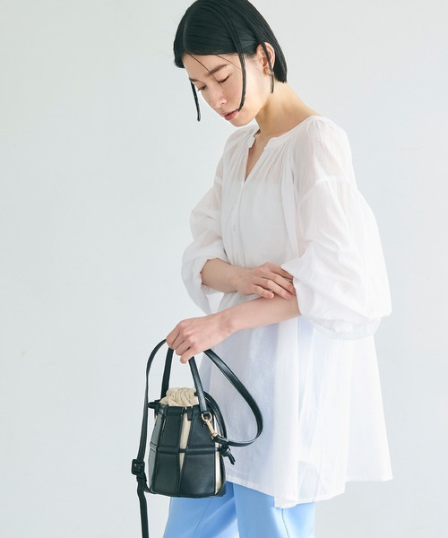 coca(coca)(コカ)の「ビッグガーゼシャツ(シャツ/ブラウス・レディース・ブルー/ホワイト/ブラウン/レッド・S/M/L)」の19枚目の写真