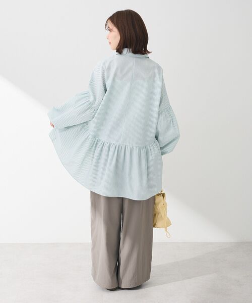 ELENCARE DUE(エレンカーレデュエ)の「・ELENCARE DUE ストライプシャツチュニック(チュニック・レディース・ベージュ/ミント/ピンク/オフホワイト・FREE)」の8枚目の写真